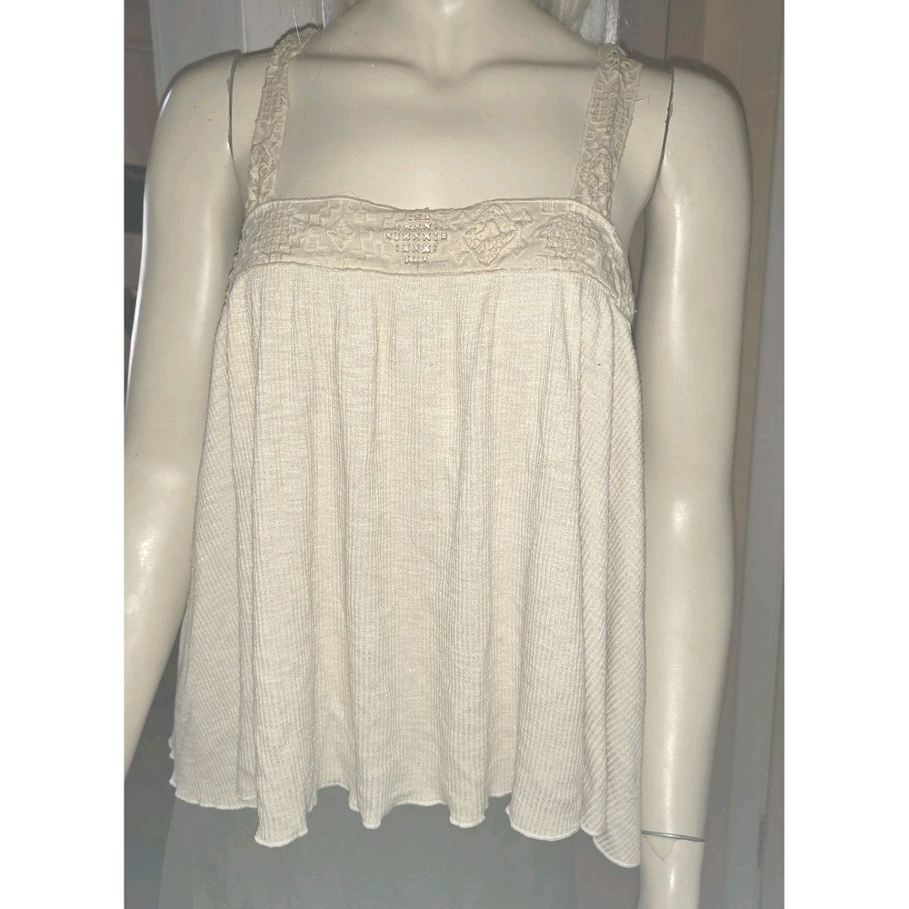 Lucky Brand Medium Women's Cropped‎ Camisole Crochet Racerback Flowy Tank Top